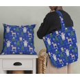 thumbnail image 5 of Soimoi Blue Poly Georgette Fabric Bear & Reindeer Cartoon Printed Fabric 1 Yard 42 Inch Wide, 5 of 5