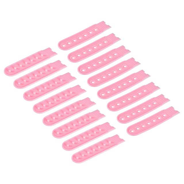 Unique Bargains 8 Paires de Courroies à Pression, 7 Trous, Plastique, Boucle à Pression Réglable pour Chapeau, Remplacement (Rose)