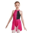 thumbnail image 1 of Runhomal Robe de Danse Ballet Sans Manches pour Filles Enfants, Justaucorps de Gymnastique Rose Vif&Noir 16, 1 of 7