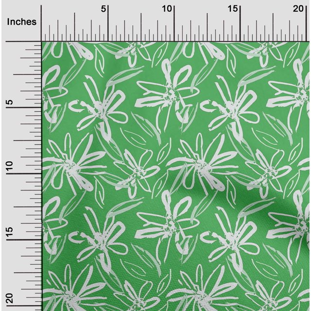oneOone Rayon Green Fabric Florals Dress Material Fabric Print Fabric By The Yard 56 Inch Wide-R68