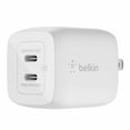 thumbnail image 1 of Belkin BoostCharge Dual USB-C GaN Wall Charger 45W White, 1 of 5