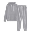thumbnail image 1 of 2025 Women Solid Color Hooded Rompers with Open Legs Sweatshirt and Pant Tracksuit Womens Summer Work Suits Sport, 1 of 7