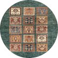 thumbnail image 1 of Ahgly Company Indoor Round Abstract Green Abstract Area Rugs, 5' Round, 1 of 6