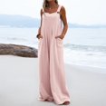 thumbnail image 2 of TIMIFIS Combinaison d'Été pour Femmes, Décontractée, Ample, Longue, Jambes Larges, Polyester avec Poches, 2 of 6