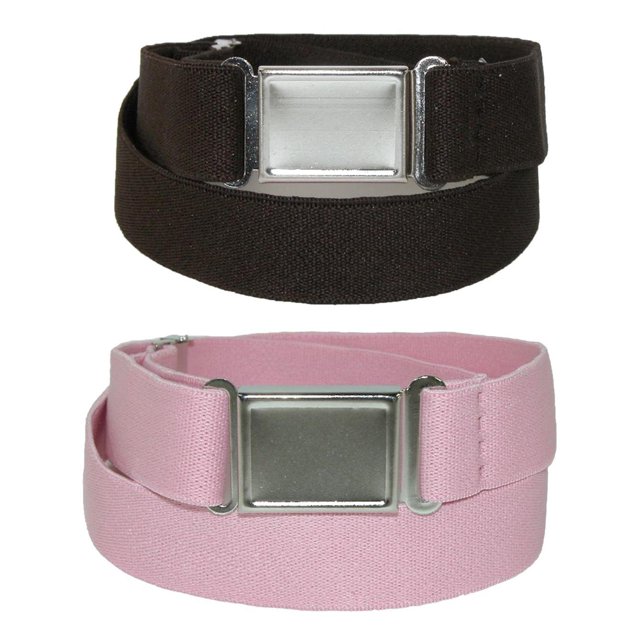 CTM® Ceinture Élastique avec Boucle Magnétique Invisible (Lot de 2 Couleurs) (pour Femmes Grande Taille