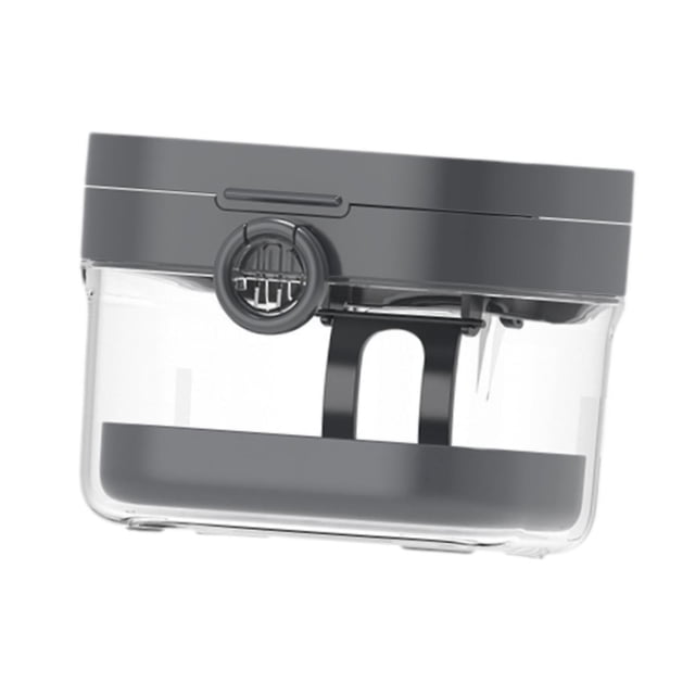 TISHITA Dentures Brace Case Leakproof for Travel Cleaning Retainer Soaking Container Grey