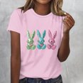 thumbnail image 2 of Pisexur Hauts de Printemps pour Femmes 2025, Hauts d'Entraînement Femmes, Hauts d'Entraînement Femmes T-Shirt Imprimé Manches Courtes Col Rond Chandail à la Mode Rose,G, 2 of 5