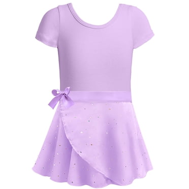 MIASHUI Robes pour Filles Justaucorps de Ballet pour Filles avec Manches à Volants et Jupe Amovible pour Activités de Danse Âges 2-10 Ans