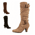 thumbnail image 4 of Kcodviy Bottes Mi-Hautes pour Femmes de Commerce Extérieur d'Automne et d'Hiver Nouvelles Mi-Hautes pour Femmes à Talon Moyen à Enfiler Mi-Hautes pour Femmes, 4 of 5