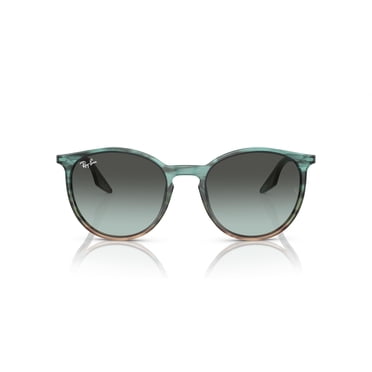 Ray-Ban RB2204 Round Sunglasses, Striped Blue Gradient Green/Vintage Blue Gradient Black, 54 mm