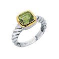 thumbnail image 1 of 18K Gold And Twisted Cable Sterling Silver Green Amethyst Ring, Size 6, 1 of 2