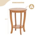 thumbnail image 2 of Costway 2 PCS 2-Tier End Table 18" Round Compact Sofa Side Nightstand with Storage Shelf Light Brown, 2 of 9
