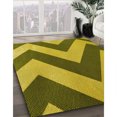 thumbnail image 3 of Ahgly Tapis d'Intérieur Lavable en Machine Carré Transitionnel Brun Bronze Foncé, 6 Pieds Carré, 3 of 7