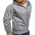 thumbnail image 1 of Men Hooded Jacket Adults Solid Color Long Sleeve Sweatshirt with Zipper Pocket, 1 of 4