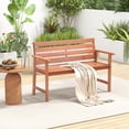 thumbnail image 1 of Costway Patio Solid Wood Bench Wood 2-Seat Chair with Slatted Seat & Inclined Backrest, 1 of 10