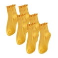 thumbnail image 1 of ylioge Ruffle Crew Socks for Women 3 Pack Cute Solid Comfort-Cotton Basic Boot Sock Sales, 1 of 3