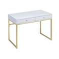 thumbnail image 1 of Bureau Coleen d'ACME, blanc et laiton, 1 of 2