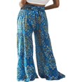 thumbnail image 2 of Femmes Boho Beach Pants Taille Haute Décontracté Évasé Jambe Large Droite Impression Beach Pants, 2 of 5