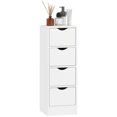 thumbnail image 1 of HOMCOM Armoire de Salle de Bain à 4 Tiroirs, Armoire de Rangement Étroite, Blanc, 1 of 8