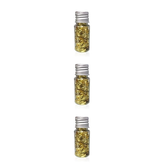 QualitChoice Golden Foil Flakes Jewelry Making Metallic DIY Nail Art Stickers Crystal Craft Decoration Supplies Household Accessories No.01 3Set
