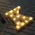 thumbnail image 2 of XZNGL Wood Board Alphabet Led Letter Lights Light Up White Plastic Letters Standing Hanging K, 2 of 3