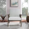 thumbnail image 3 of Fauteuil Weldon en Tissu Gris Fumée avec Cadre Fini Brun Brossé, 3 of 7