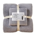 thumbnail image 2 of Fleece Towel Set, EDHITNR Soft Absorbent Bath Towel, Premium Microfiber Quick Dry Hand Towel Machine Washable, Gray, 2 of 3