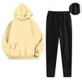 thumbnail image 4 of Yuyuzo Sweatsuits for Women 2 Piece Color Block Tracksuits Fleece Lined Comfy Loungewear Matching Lounge Sets, 4 of 7