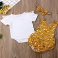 thumbnail image 2 of Newborn Baby Girls Flower Ruffles Romper Bodysuit Outfit Clothes Summer Baby Clothing, 2 of 6