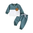 thumbnail image 2 of LSLJS Vêtements pour Tout-Petit Garçon Bébé T-Shirt à Manches Longues à Rayures Col Ras du Cou + Ensemble Pantalon Uni à Cordon Tenues d'Automne pour Nourrisson, 2 of 9