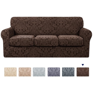 Subrtex Sofa Cover Stretch Jacquard Damask Sofa Cover with 3 Separate Seat Cushion Cover