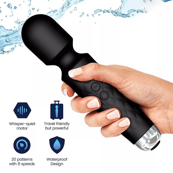 YOPTOP Holiday Clearance Mini Powerful Magic Cordless Wand Massager Powerful Vibrate Wand Massager for Neck Shoulder Back Body Massage,black