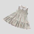 thumbnail image 4 of Yanlir Robe Confortable pour Bébé Fille, Enfants, Sans Manches, à Volants, Imprimé de Fleurs Douces, Col Rond, Robe Mi-Mollet pour Tenues Adorables 2-10 Ans (Kaki, 3-4 Ans), 4 of 4