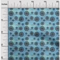 thumbnail image 2 of oneOone Polyester Lycra Teal Blue Fabric Abstracts Craft Projects Decor Fabric Printed By The Yard 56 Inch Wide, 2 of 5