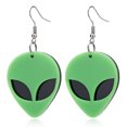 thumbnail image 1 of CIMAXIC Creative Novel Earrings Exaggerated Alien Acrylic Ear Drop Personalized Ear Dangle (Green),2.24"X1.14"X0.2", 1 of 4