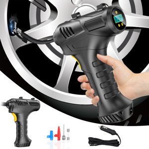 LSLJS Compressor Tire Inflator Portable Inflator Pump for Car Tires 12V Auto Tire Pump with Digital Pressure Gauge, with Emergency LED Light for Car, Bicycle, Inflatable Quilt