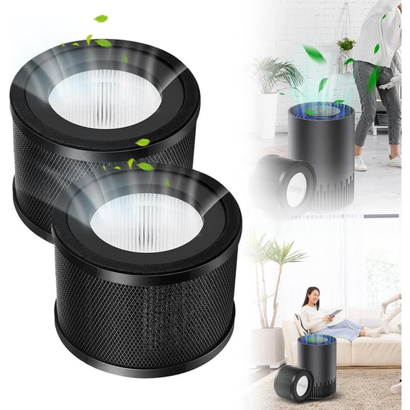 2 Pack TT-AP001 True HEPA Filter Replacement Compatible with TaoTronics TT-AP001 and VAVA VA-EE014 Air Purifier, 3-in-1 H13 True HEPA Filters & Activated Carbon Filter