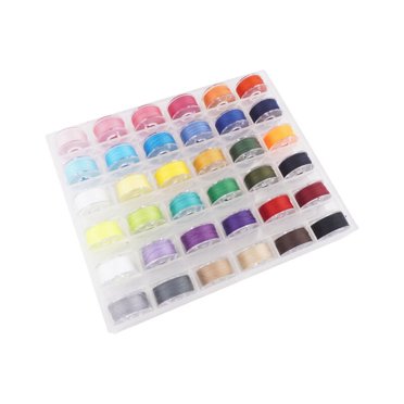 Lot de 36 fils de canette pour machine à coudre avec boîte de rangement, ensemble de bobines pré-enroulées pour machine à coudre Brother/Babylock/Janome/Singer (couleurs assorties).