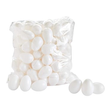 XZNGL 50 Decorative Eggs 6 cm Plastic Eggs Decorating Home Decoration White