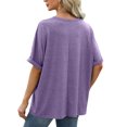 thumbnail image 2 of Bellella T-Shirts d'Été pour Femmes à Manches Courtes, Col Rond, T-shirt Confortable, Chandail pour Dames, Violet, M, 2 of 3