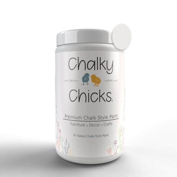 Chalky Chicks Chalk Paint - Chalk Paint for Furniture, Craft Paint, Cabinet Paint, Wood Paint, and Furniture Paint, Spray Paint-Ready for Home Decor - Hail (White) 32 Fl Oz (Pack of 1)