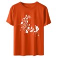thumbnail image 5 of Dadaria Chemise Orange pour Femmes Hauts T-Shirt à Manches Courtes Col Ras du Cou Tee Matières Chandail d'Été Blouses TG, 5 of 5