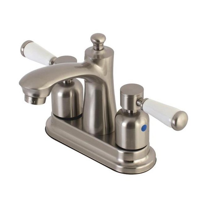 Kingston Brass FB7628DPL 4 in. Paris Centerset Lavatory Faucet, Brushed Nickel