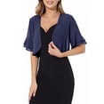 thumbnail image 1 of Meichang Women Bolero Shrug Soft Chiffon Open Front Sheer Short Sleeve Cropped Cardigans Solid Loose Fit Casual Summer Cardigans for Women Lightweight Navy L, 1 of 7