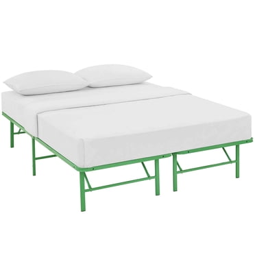 Modway Horizon Remplace le Sommier – Cadre de Lit en Métal Pliable, Grand Lit, Vert