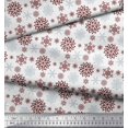thumbnail image 2 of Soimoi polyester Crepe Fabric Snowflake Artistic Fabric Prints By Yard 52 Inch Wide, 2 of 3