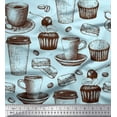thumbnail image 1 of Soimoi polyester Crepe Fabric Burger,Cupcake & Cups Print Sewing Fabric Yard 42 Inch Wide, 1 of 3