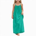 thumbnail image 1 of NIEWTR Robe Décontractée Tissée pour Tout-Petits et Bébés Filles à Larges Bretelles, Robe Soleil Fluide pour les Journées d'Été (Vert, 8-9 Ans), 1 of 6