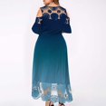 thumbnail image 2 of CHUANK Summer Plus Size Maxi Dresses For Wedding Guest Lace Stitching Dress Cold Shoulder Long Dresses Short Sleeve, 2 of 6
