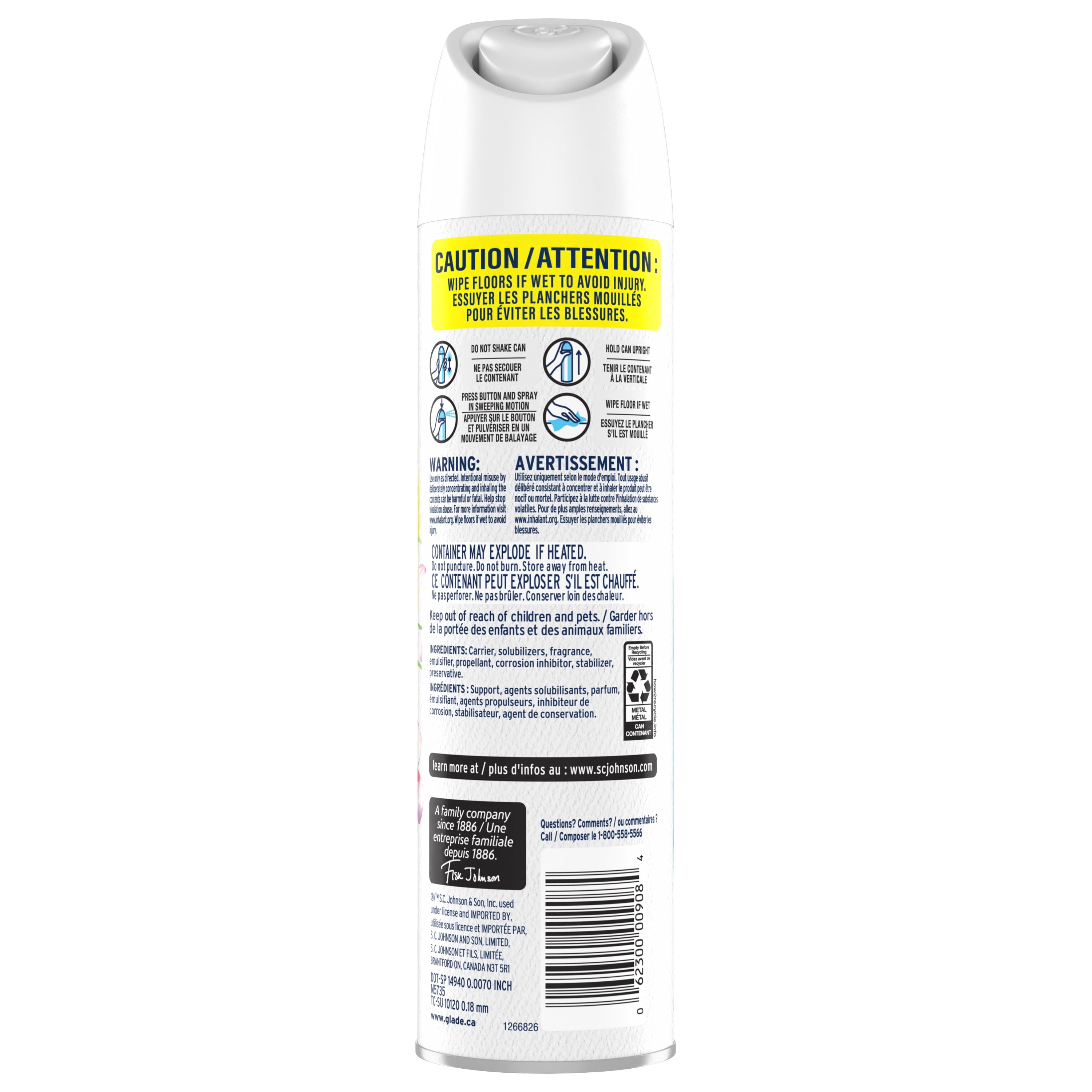 Glade® purificateur d’air et éliminateur d’odeurs en aérosol
